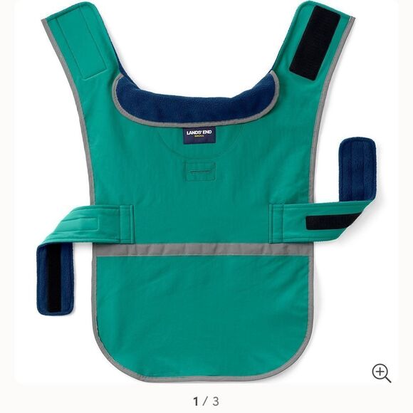 Land’s End Dog solid squall jacket olive green or royal cobalt color block Var - Picture 2 of 6